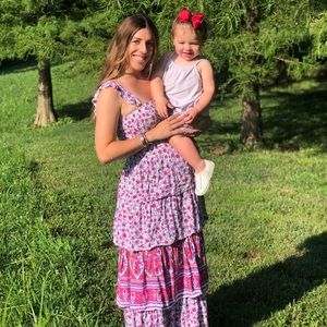 Purple and Maroon Tiered Maxi